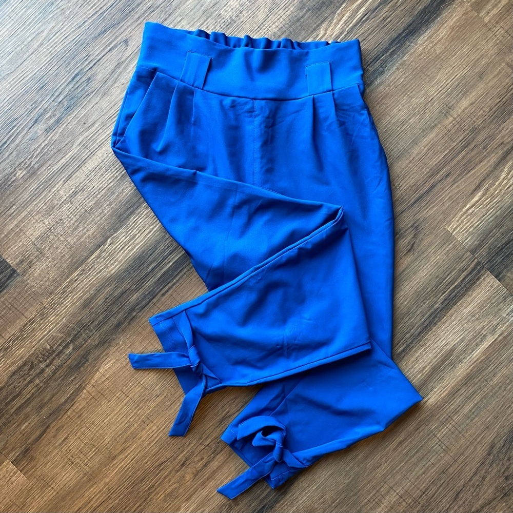 Grace Karin Vibrant Blue High-Waisted Pants (M) - Picture 1 of 4